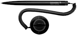 Kugelschreiber KLICK-FIX-PEN, mit fest verbundener Teleschnur, M, schwarz
