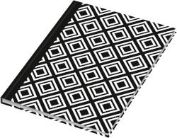 Kladde / Notizbuch "black & white Rhombus", DIN A5, dotted, 96 Blatt