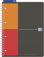 Oxford International Managerbook A4+ grau-orange-rot, Format: DIN A4, Lineatur: liniert