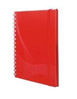 Notizbuch rot, Format: DIN A5, Lineatur: kariert, Notizbuch mit: 90 Blatt, spiralgebunden