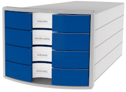 Schubladenbox Impuls lichtgrau/blau; 280 x 235 x 367; Ausführung: geschlossen;