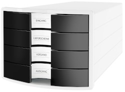 Schubladenbox Impuls weiß/schwarz; 280 x 235 x 367; Ausführung: geschlossen;