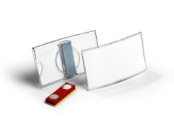Namensschild konvex mit Magnet, transparentes Acryl, 75 x 40 mm, 25 Stück