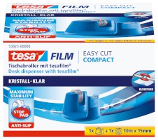 tesafilm® Tischabroller Easy Cut Compact blau, für Rollengröße: 33 m x 19 mm