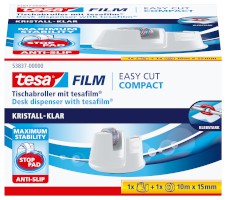 tesafilm® Tischabroller Easy Cut Compact weiß, für Rollengröße: 33 m x 19 mm