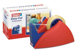 Easy Cut® Tischabroller rot/blau, für Rollengröße: 25 mm x 66 m, Messer gezackt