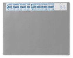 Schreibunterlage mit Jahreskalender, PVC, 650 x 520 mm, 2 mm, grau