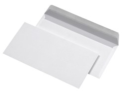 Briefumschlag DIN Lang, weiß, haftklebend, ohne Fenster, 80 g/m²