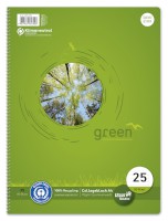 Collegeblock Green, 70 g/qm, DIN A4, liniert mit Rand, 80 Blatt