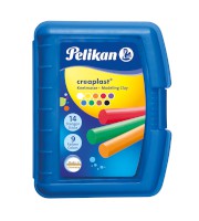 Wachsknete Creaplast®, sortiert, Transparent-Blaue Box mit 9 verschiedenen Farben