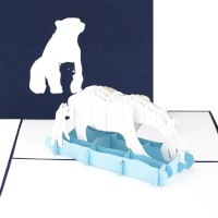 PopUp-Karte mit 3D-Motiv "Eisbär" 17 x 11 cm