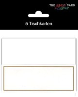 Tischkarte weiß/gold 5er