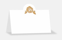 Tischkarte "Goldglimmer Rose" 11 x 4,5 cm 6er Beutel