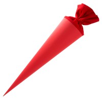 Bastelschultüte rund 70 cm rot mit Filzverschluss