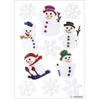 Sticker Weihnachten MAGIC "Schneemänner" beglimmert