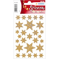 Sticker Weihnachten DECOR "Sterne" gold, holographisch